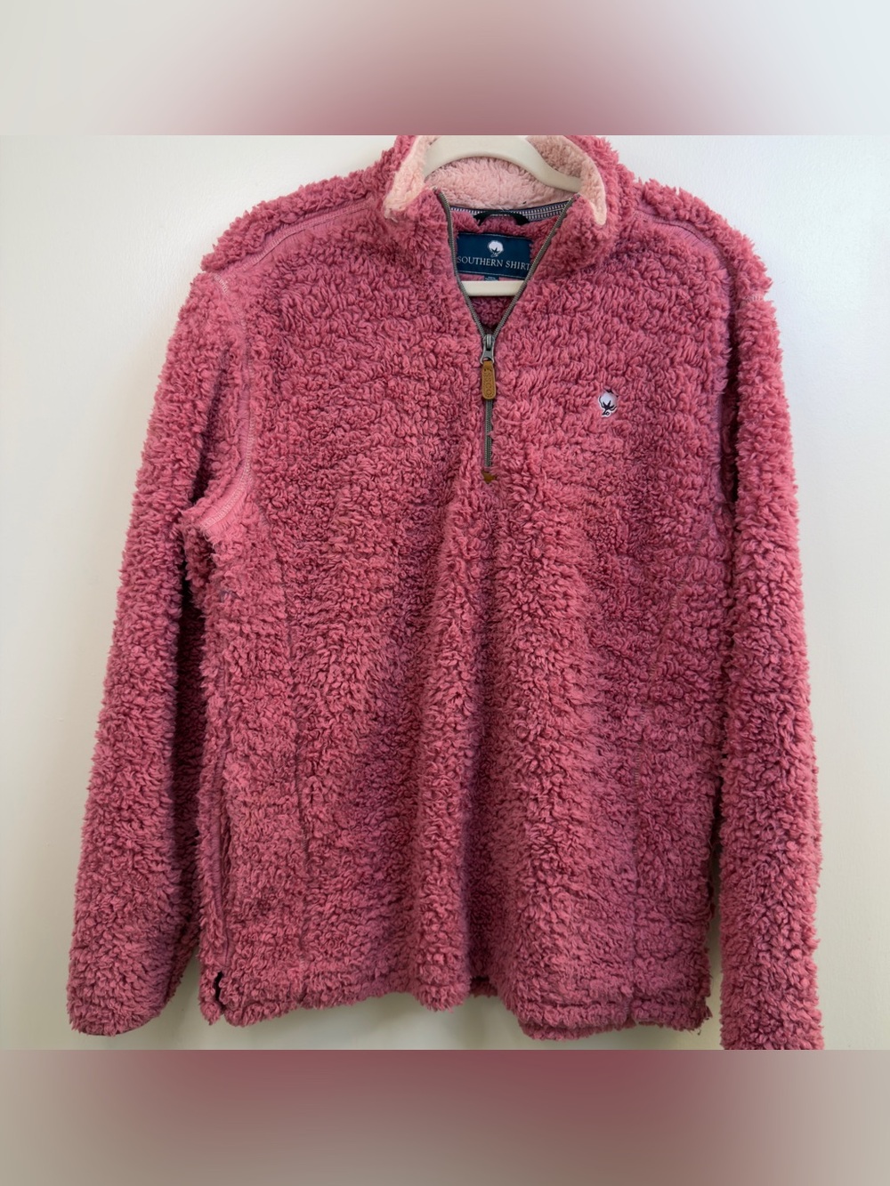 Southern Shirt Women’s Plush Half-Zip Teddy Jacket - Dusty Rose Size Medium